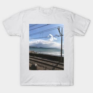 Lucrino Beach with Train Tracks T-Shirt